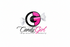 Candy Girl logo featuring a stylized candy graphic with a black, white, and pink 'G' and white wrapper tails, above the text 'Candy Girl' and 'impressive beauty' on a solid dark gray background.