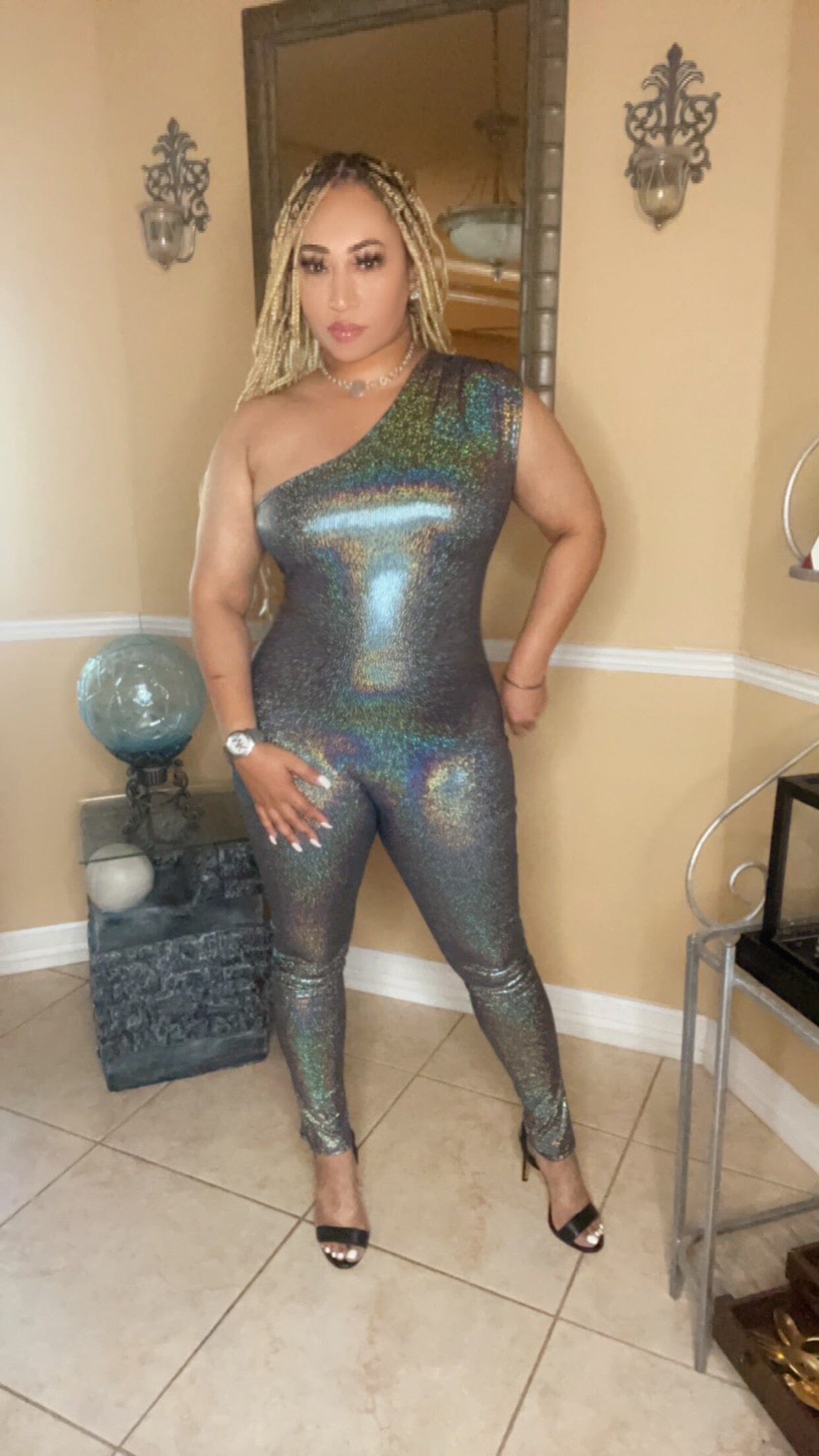 All In One Metallic Silver Candy Girl Impressive Beauty 