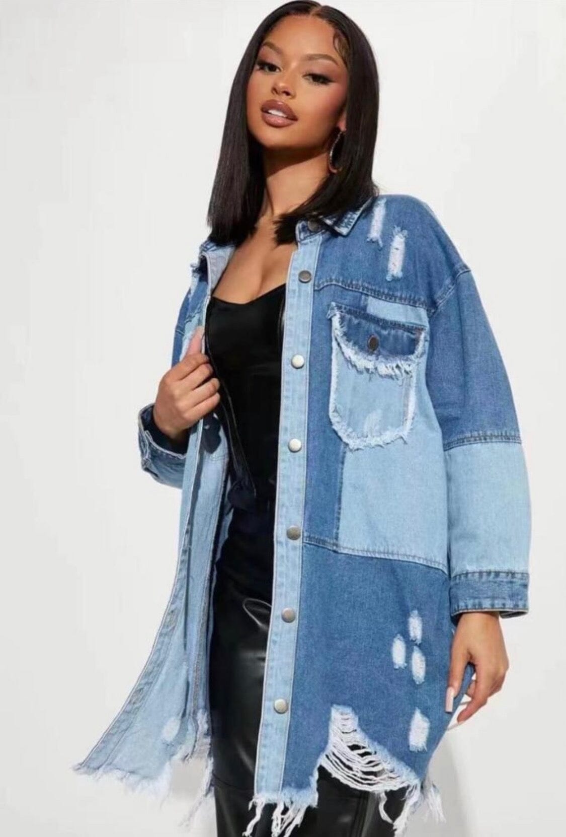 Checker Jean jacket Candy Girl Impressive Beauty 