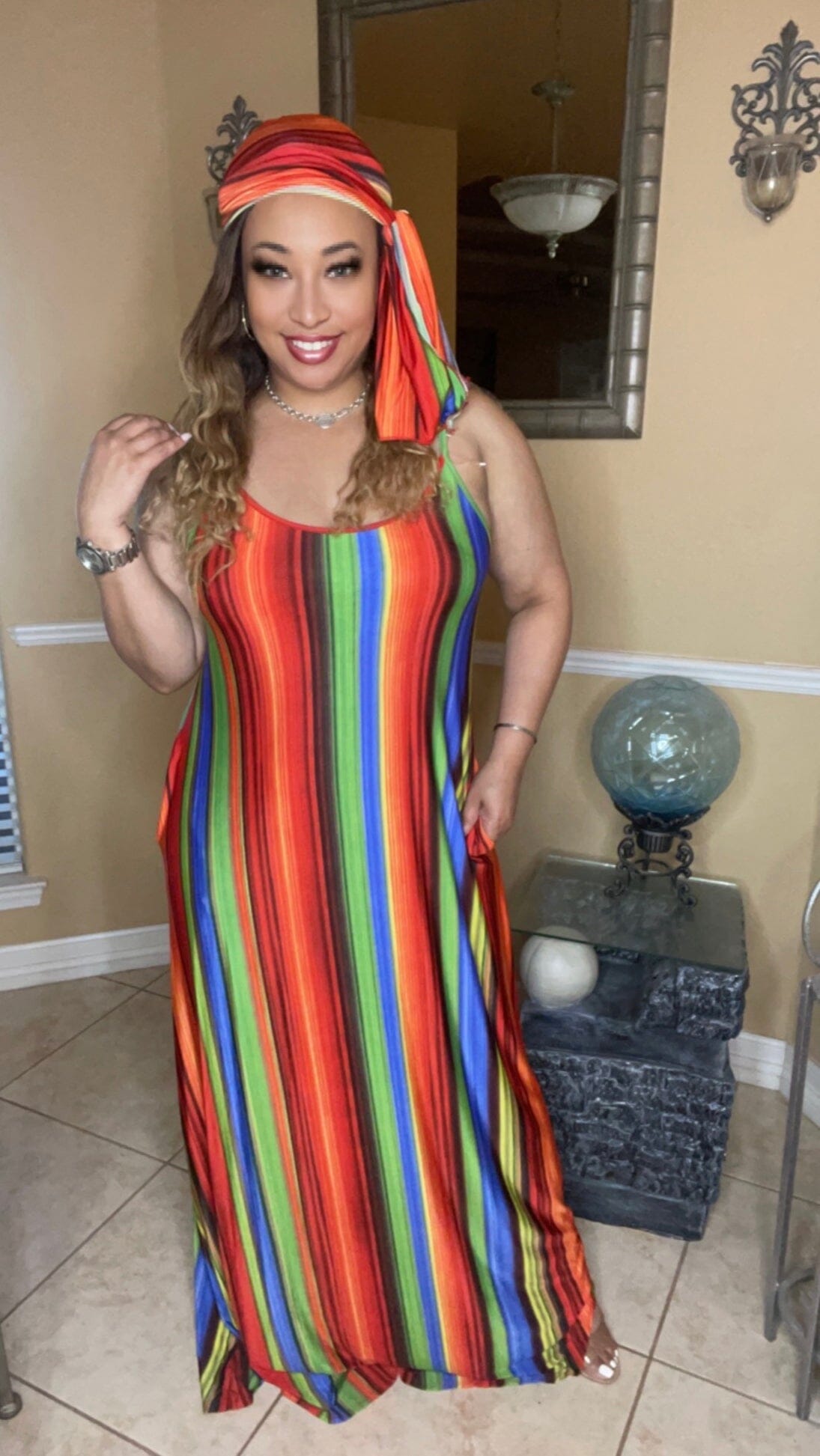 Striped Maxi Candy Girl Impressive Beauty 
